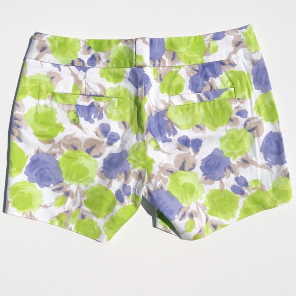 J. Crew Watercolor Floral Cotton Chino Zip Shorts - Picture 4 of 6